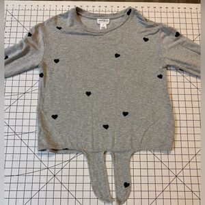 For The Republic Women’s Medium Gray Long Sleeve Tee with Knot Detail
